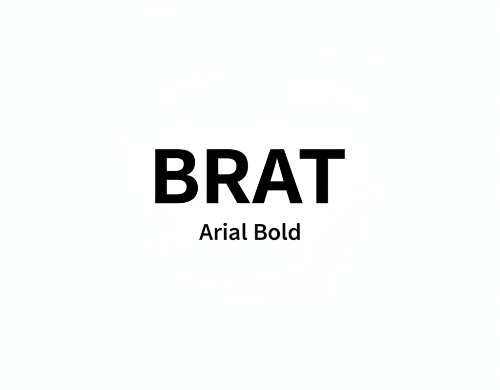 What Font is Brat? in Arial Bold